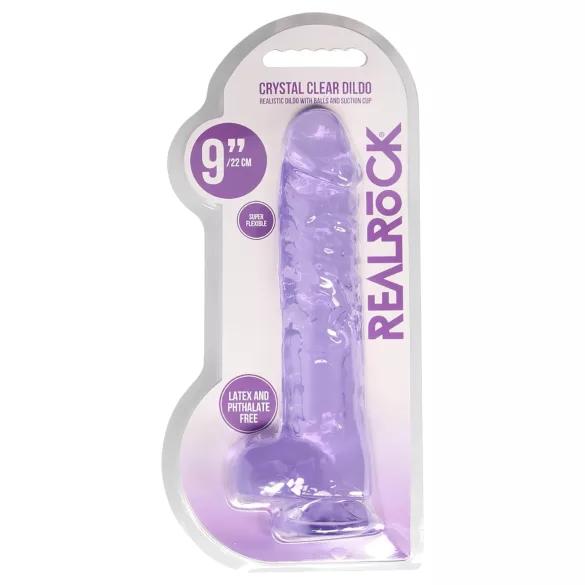 RealRock - realistisk dildo - gennemsigtig lilla 22cm
