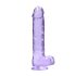 RealRock - realistisk dildo - gennemsigtig lilla 22cm