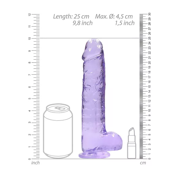 RealRock - realistisk dildo - gennemsigtig lilla 22cm
