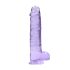 RealRock - realistisk dildo - gennemsigtig lilla 22cm