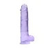 RealRock - realistisk dildo - gennemsigtig lilla 22cm