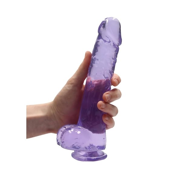 RealRock - realistisk dildo - gennemsigtig lilla 22cm