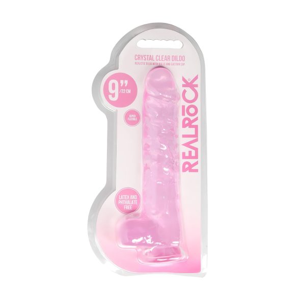 RealRock - realistisk dildo - pink gennemsigtig - 22cm