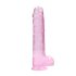 RealRock - realistisk dildo - pink gennemsigtig - 22cm