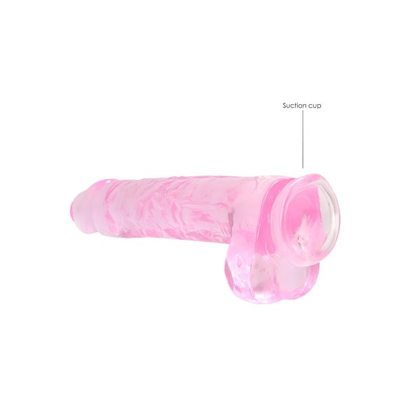 RealRock - realistisk dildo - pink gennemsigtig - 22cm