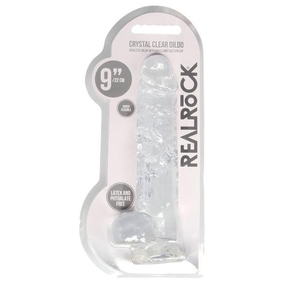RealRock - realistisk dildo - gennemsigtig - 22cm
