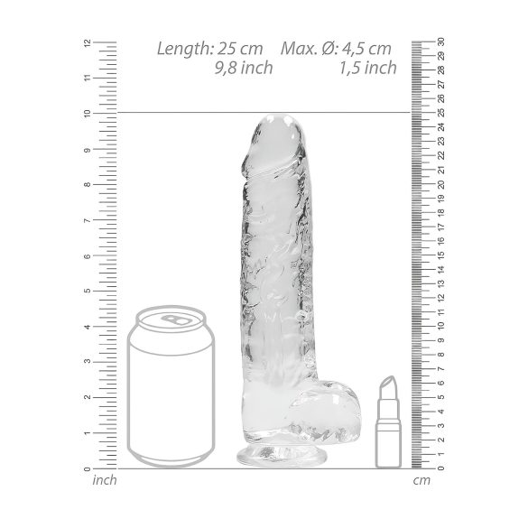 RealRock - realistisk dildo - gennemsigtig - 22cm