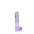REALROCK - gennemsigtig realistisk dildo - lilla (15cm)