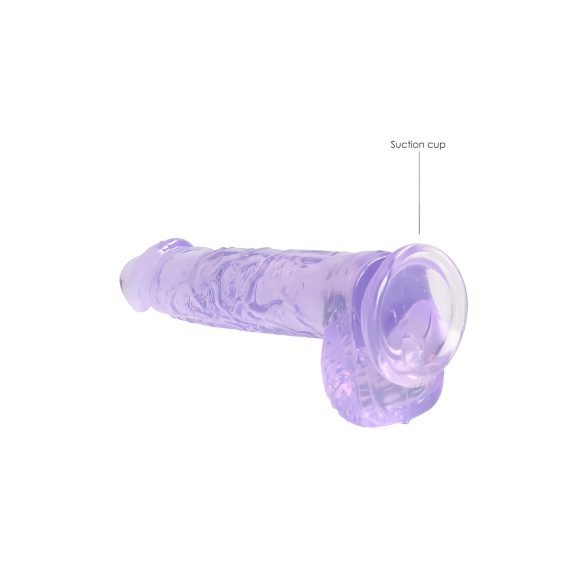 REALROCK - gennemsigtig realistisk dildo - lilla (15cm)