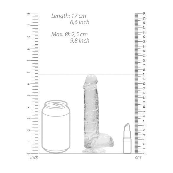 RealRock - realistisk dildo - gennemsigtig - 15cm