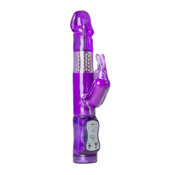 Easytoys Rabbit - rabbitvibrator med roterende perler og klitorisarm - lilla