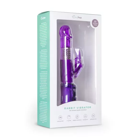 Easytoys Rabbit - rabbitvibrator med roterende perler og klitorisarm - lilla