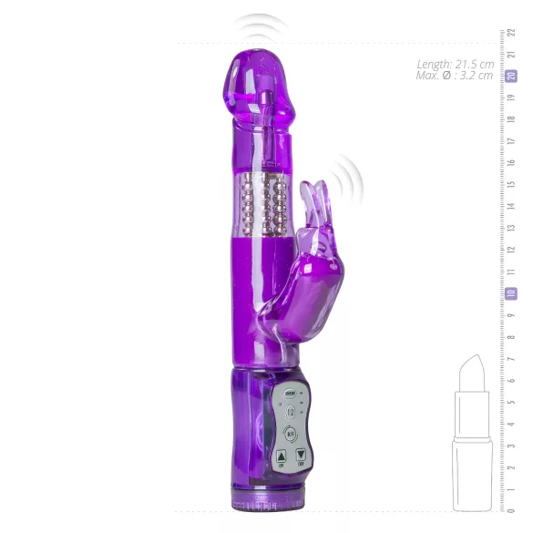 Easytoys Rabbit - rabbitvibrator med roterende perler og klitorisarm - lilla