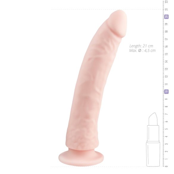 Easytoys - dildo med sugekop - silikone 21cm - hudfarvet