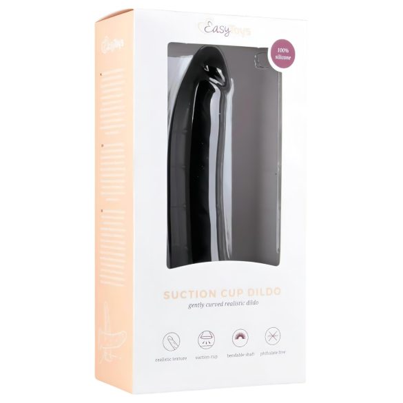 Easytoys - dildo med sugekop - 100% silikone - 21cm - sort