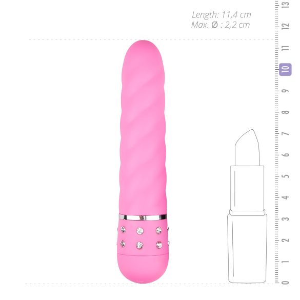 Easytoys Diamond - vibratorstav med spiral - pink