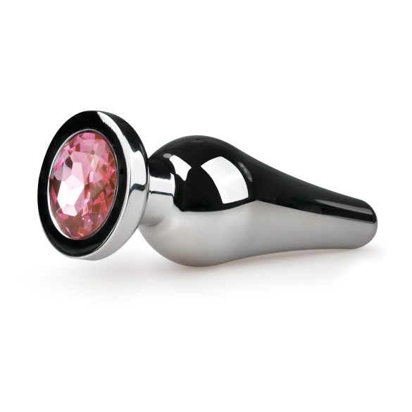 EasyToys Metal No.11 - Anal Plug med Pink Sten - Sølv (3,5 cm)