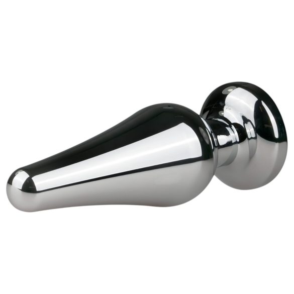 Easytoys - analplug med lyserød sten - metal sølv 3,5cm