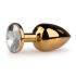 Easytoys Metal No.1 - Anal Plug med Hvid Sten - Guld (2,5 cm)