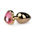 Easytoys - analprop - metal med guld-rosa juvel - 2,5 cm