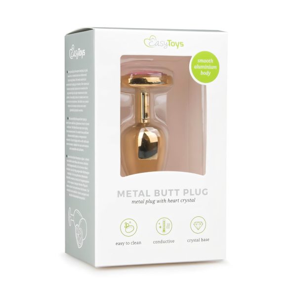 Easytoys - analprop - metal med guld-rosa juvel - 2,5 cm