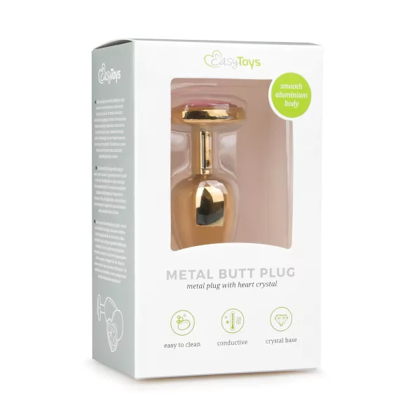 Easytoys - analprop - metal med guld-rosa juvel - 2,5 cm