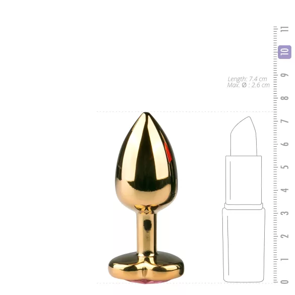 Easytoys - analprop - metal med guld-rosa juvel - 2,5 cm