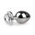 Easytoys Metal No.7 - hjerteformet anal plug med hvid sten - sølv