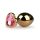 Easytoys Metal No.7 - Pink sten, kegleformet analplug - guld (3 cm)