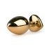 Easytoys Metal No.7 - Pink sten, kegleformet analplug - guld (3 cm)