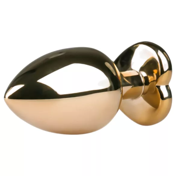 Easytoys Metal No.8 - analplug med hjerteformet bund - guld-lyserød 3,5cm