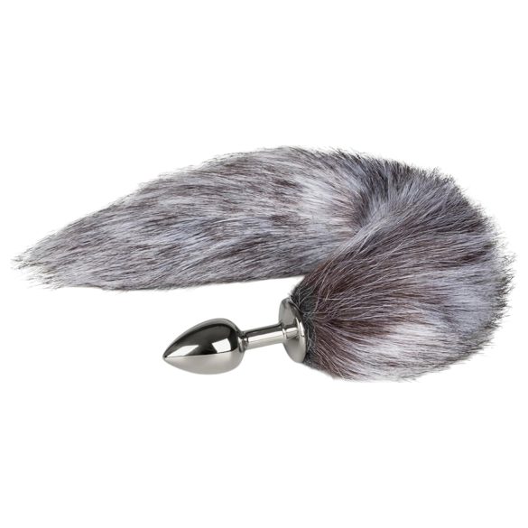 Easytoys Fox NO5 - metal anal plug med rævehale (sølv-sølv)