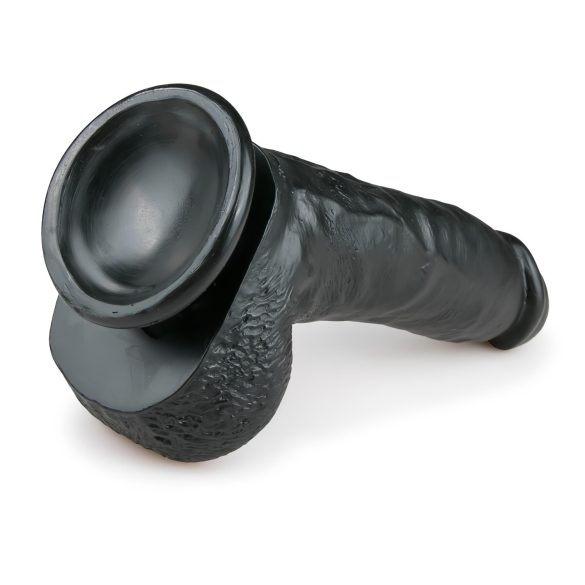 Easytoys - dildo med sugekop og testikler - 20cm - sort