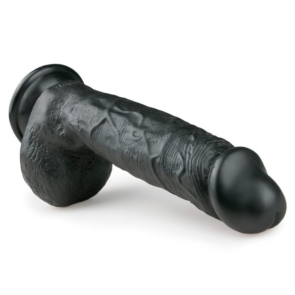 Easytoys - dildo med sugekop og testikler - 22,5 cm - sort
