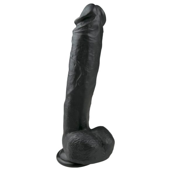 Easytoys - dildo med sugekop og testikler - stor - sort - 26,5cm