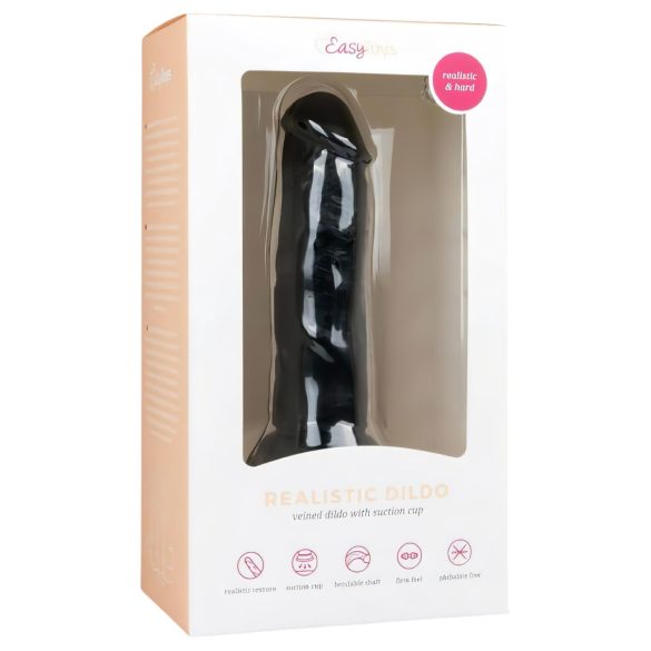 Easytoys - realistisk dildo med sugekop - 15,5 cm - sort