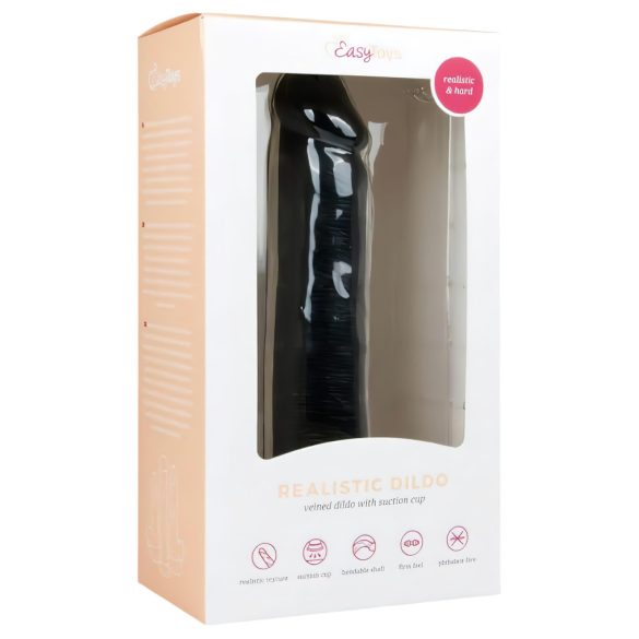 Easytoys - realistisk dildo med sugekop - 20,5cm - sort