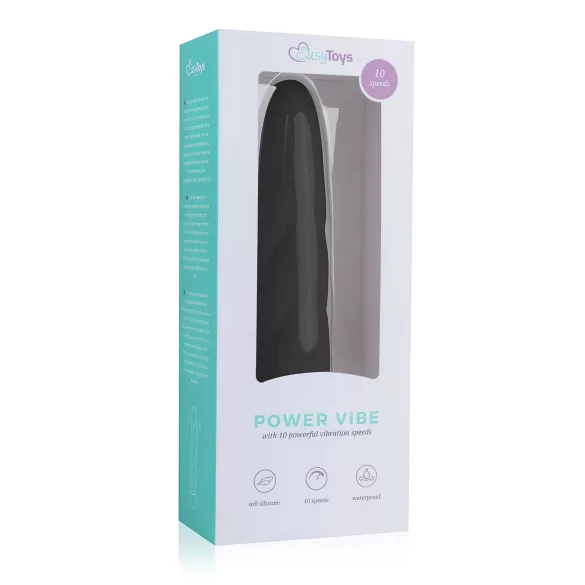 Easytoys Power Vibe - vibratorstav med spiral - silikone - sort
