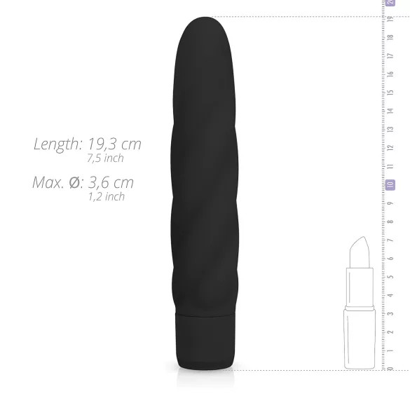 Easytoys Power Vibe - vibratorstav med spiral - silikone - sort