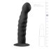 Easytoys - analdildo med sugekop - ribbet - sort 14cm