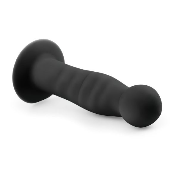 Easytoys - analdildo med sugekop - ribbet - sort 14cm