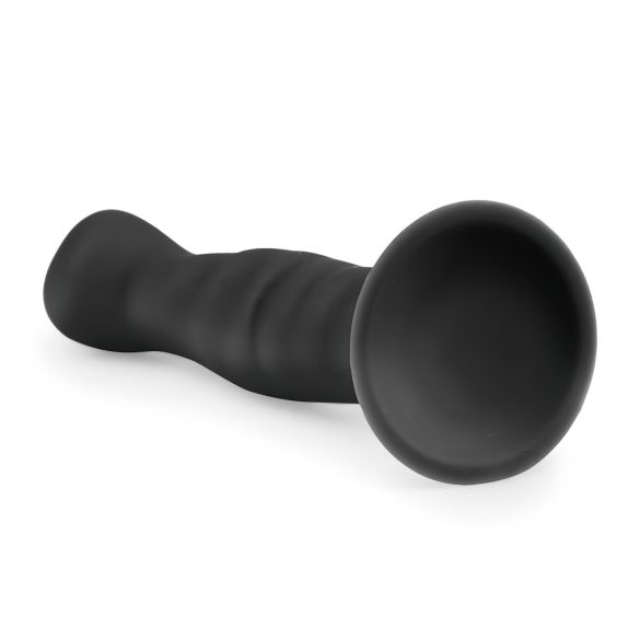 Easytoys - analdildo med sugekop - ribbet - sort 14cm
