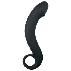EasyToys - analdildo med bøjning - silikone - sort