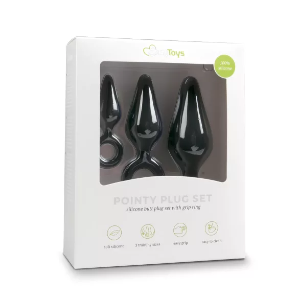 Easytoys - analprop sæt med ring - 3 stk sort