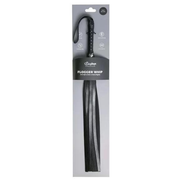 Easytoys - flogger pisk - blød kunstlæder - sort