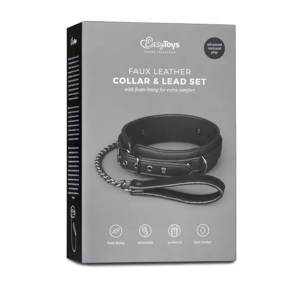 Easytoys - fetichalsbånd med line - sort