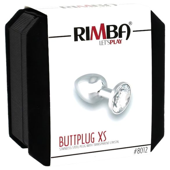 Rimba XS - metall analplug - klar sten - sølv
