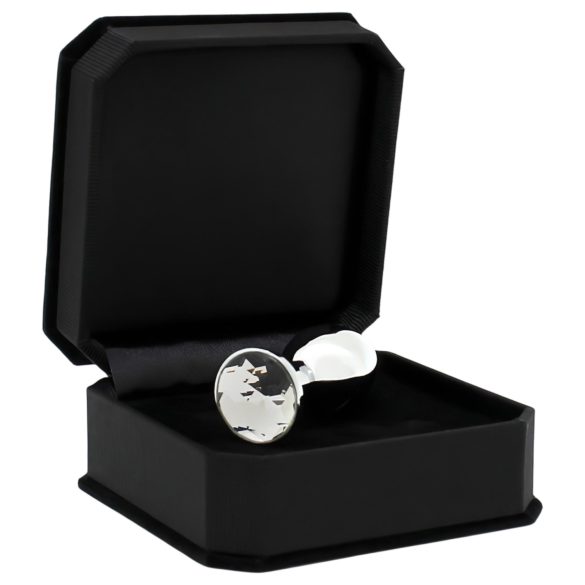 Rimba XS - metall analplug - klar sten - sølv