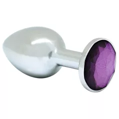 Rimba XS - metal butt plug med lilla sten (sølv)