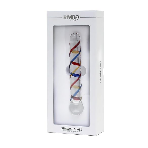 Rimba Rachella - dobbelt glasdildo - gennemsigtig/farvet